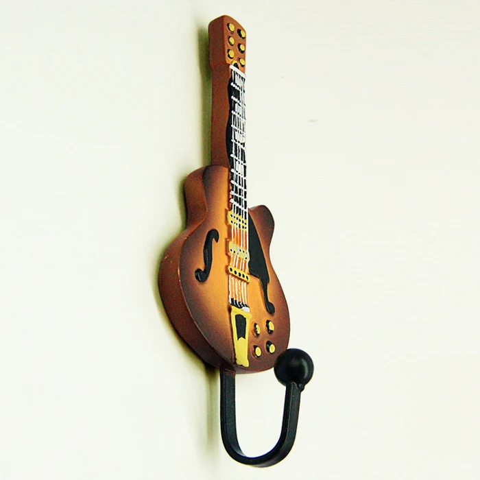 

Classical Guitar shaped wall decoration hook iron coat hook wall hanger hook for bag towel robe coat