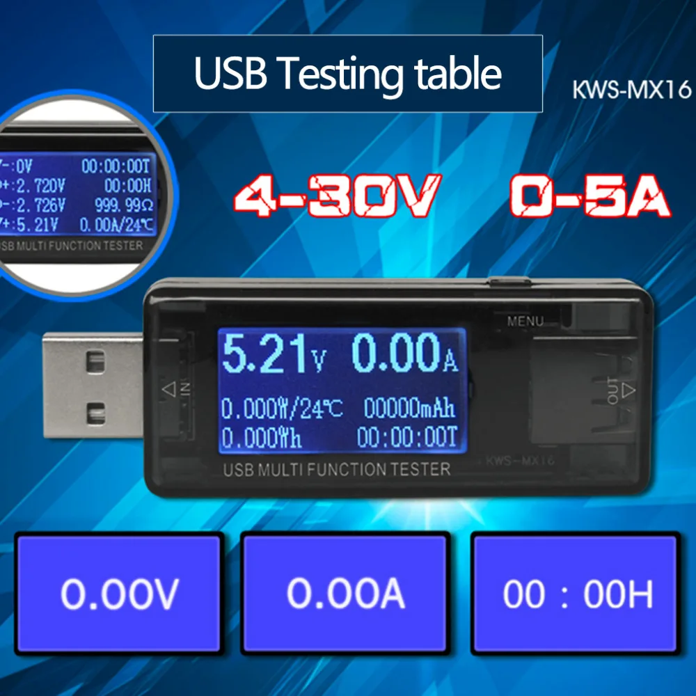 USB многофункциональная батарея тестер 4 ~ 30 в цифровой мультиметр Вольтметр