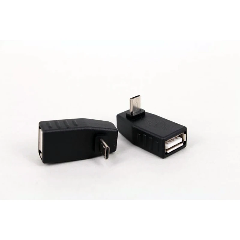 10 шт./лот 90 градусов вверх вниз правый угловой микро USB Тип B к мама OTG адаптер