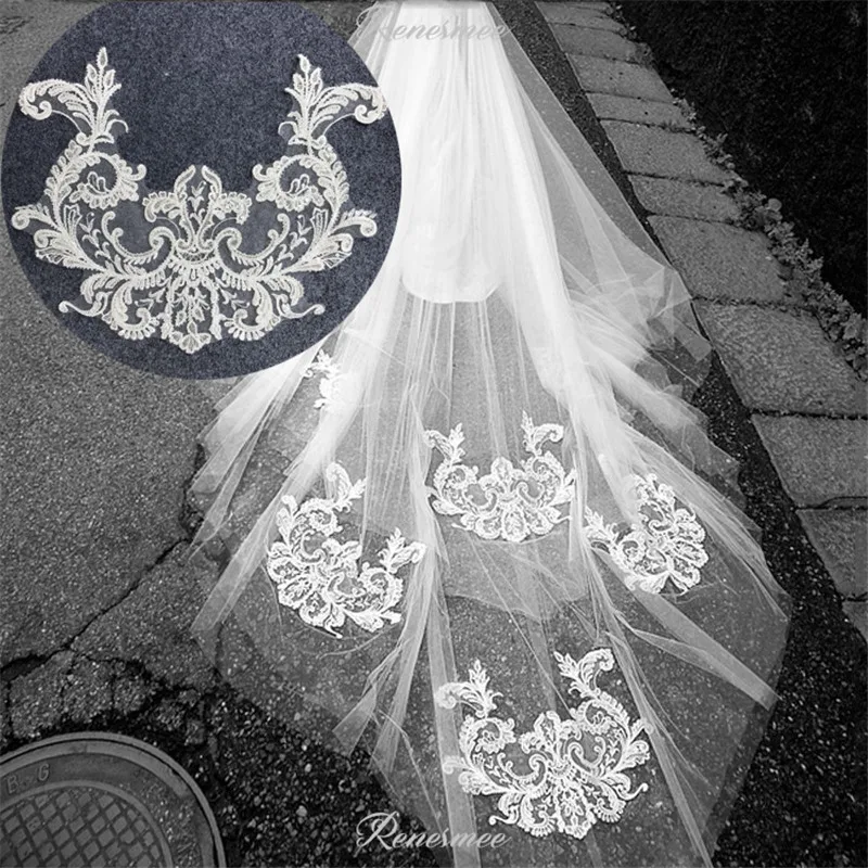 Кружевная аппликация в виде бисера цвета слоновой кости 1 шт. на шею воротник