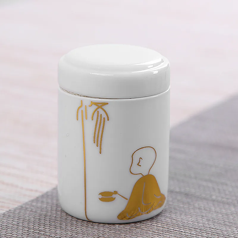Белый Керамика небольшой банки для чая 16 моделей сухие фрукты коробка хранения