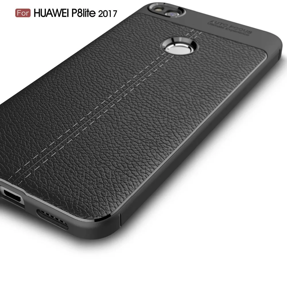 Модный чехол для телефона huawei P8 P9 Lite 2017 Роскошный дизайн в полоску личи
