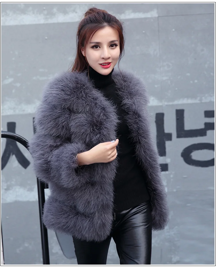 2019 высокое качество оптовая и розничная продажа пальто из страусиного меха для