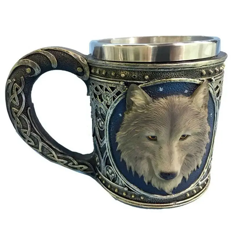 3D ужасные реалистичные кружки с изображением волка короля черепа кружка