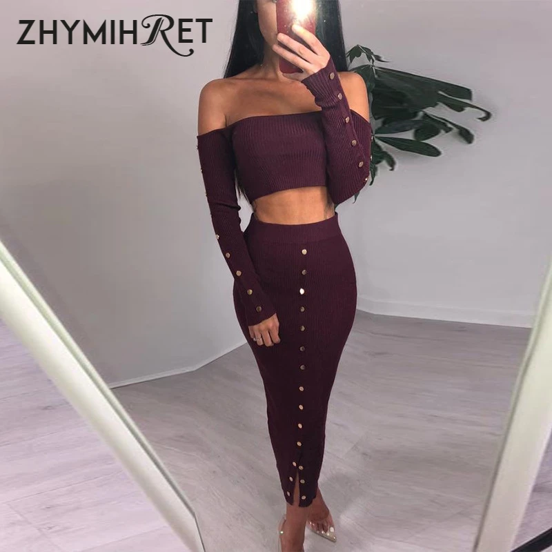 Женское платье с вырезом лодочкой ZHYMIHRE комплект из двух предметов укороченный