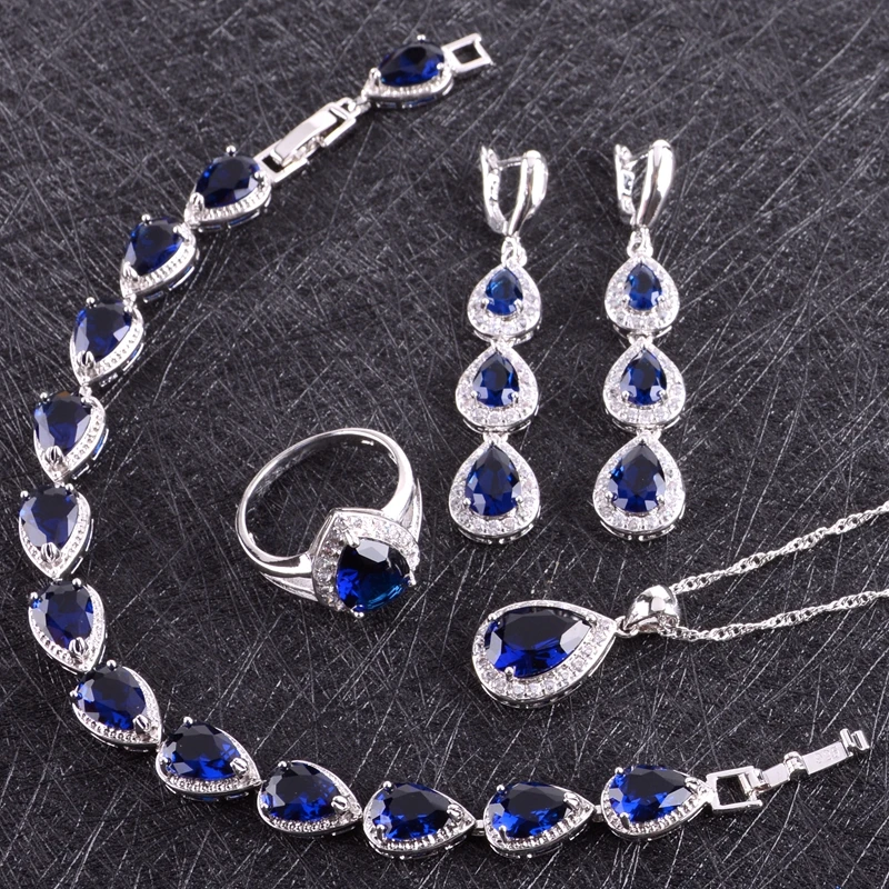 Набор ювелирных изделий для женщин серьги/Подвеска/ожерелье/кольца/браслет из