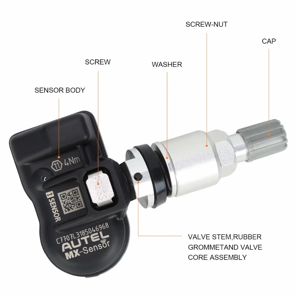 Autel MX sensor 2 в 1 315MHz & 433MHz Clamp In OE Level Программируемый датчик для системы контроля