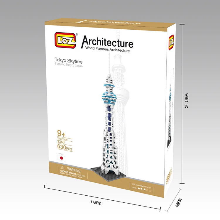 LOZ Diamant Bloc Tokyo Skytree Japon Tour celele Batiments Architecture Blocs Batiment Micro Bircks Modele ABS Cadeau 9366 | Игрушки и