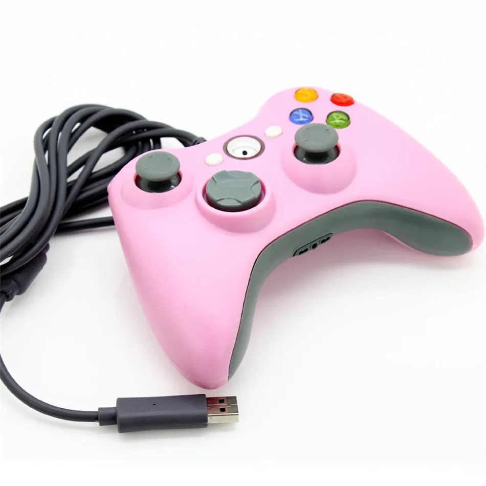 USB проводной Joypad геймпад для Microsoft Xbox 360 консоли проводной контроллер черный, белый, розовый цвет красные, синие для Xbox 360 шт. игра джойстик