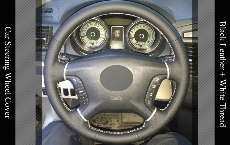 LQTENLEO черный из натуральной кожи DIY автомобиля Руль Обложка для Mitsubishi Pajero 2007- Galant 2008-Zinger 2012 2008-2011
