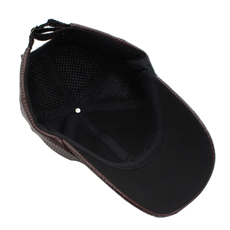 Кепка AETRUE кожаная для мужчин и женщин бейсболка брендовая регулируемая в стиле