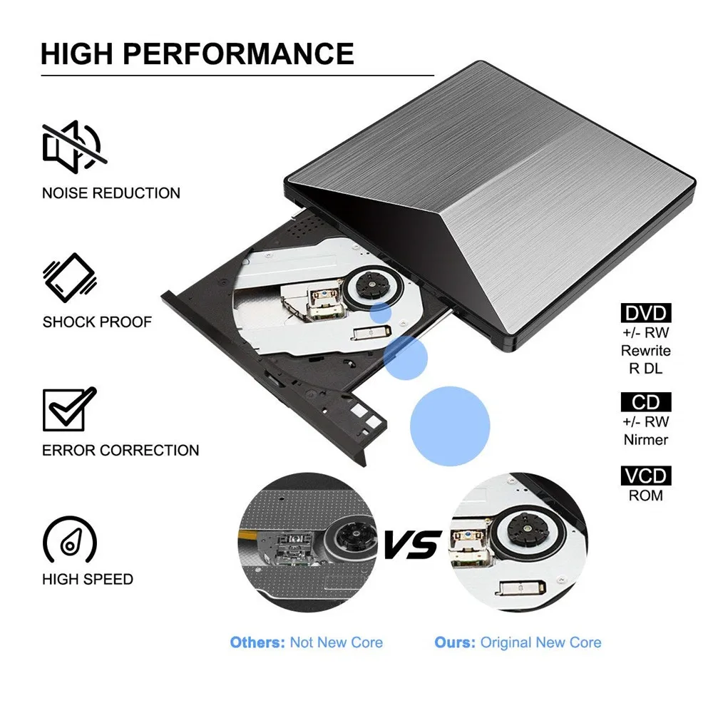 USB 3 0 портативный CD DVD / RW диск тонкий DVD/CD ROM перезаписывающая горелка для ноутбука