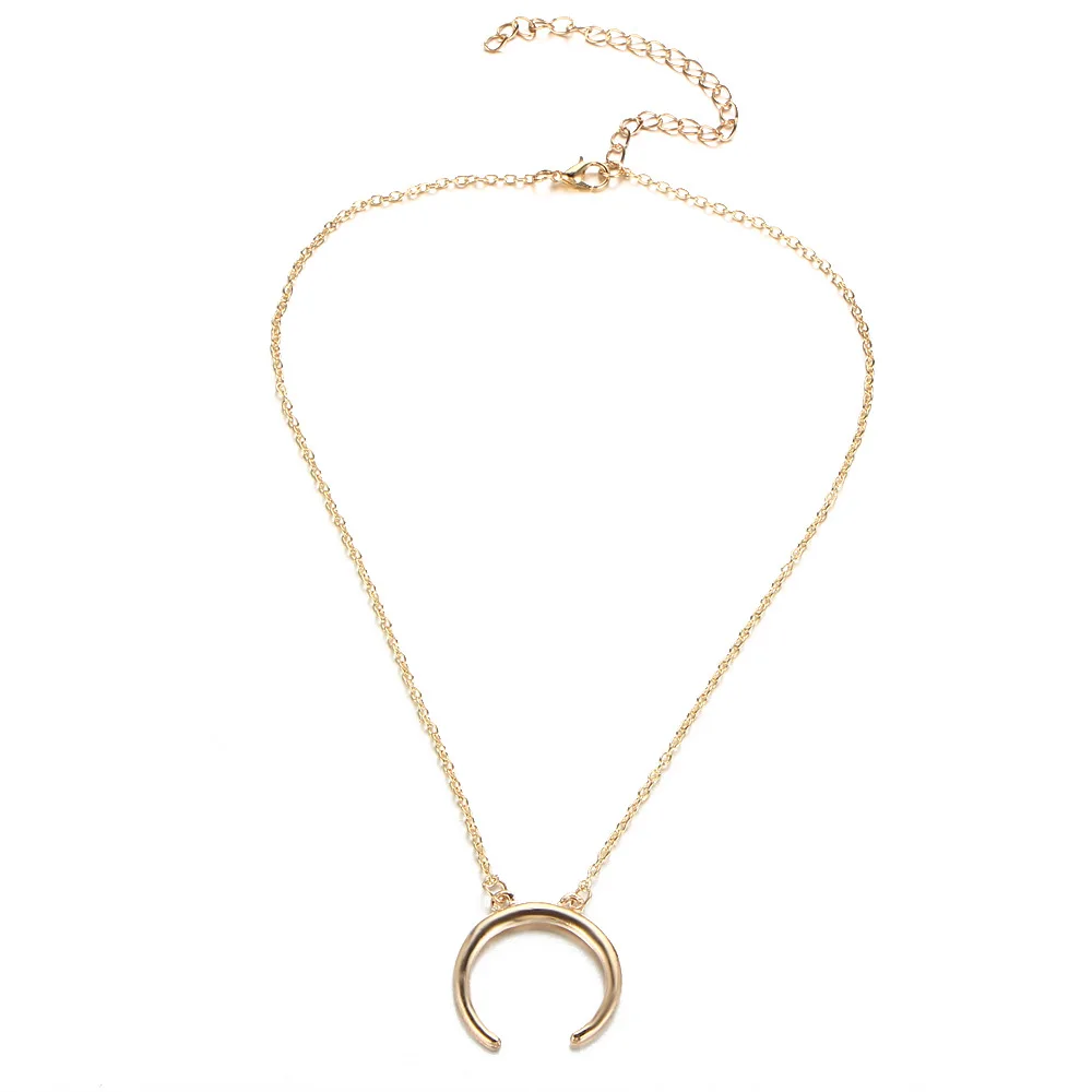 Лунные ожерелья для женщин двухслойные цепочки ключиц колье золотого и