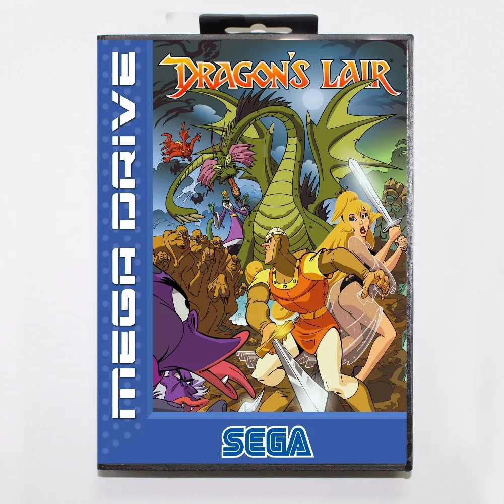 Карточка игровая Dragon Lair 16 bit MD с розничной коробкой для Sega Megadrive/Genesis|dragons lair|16 bitmd game