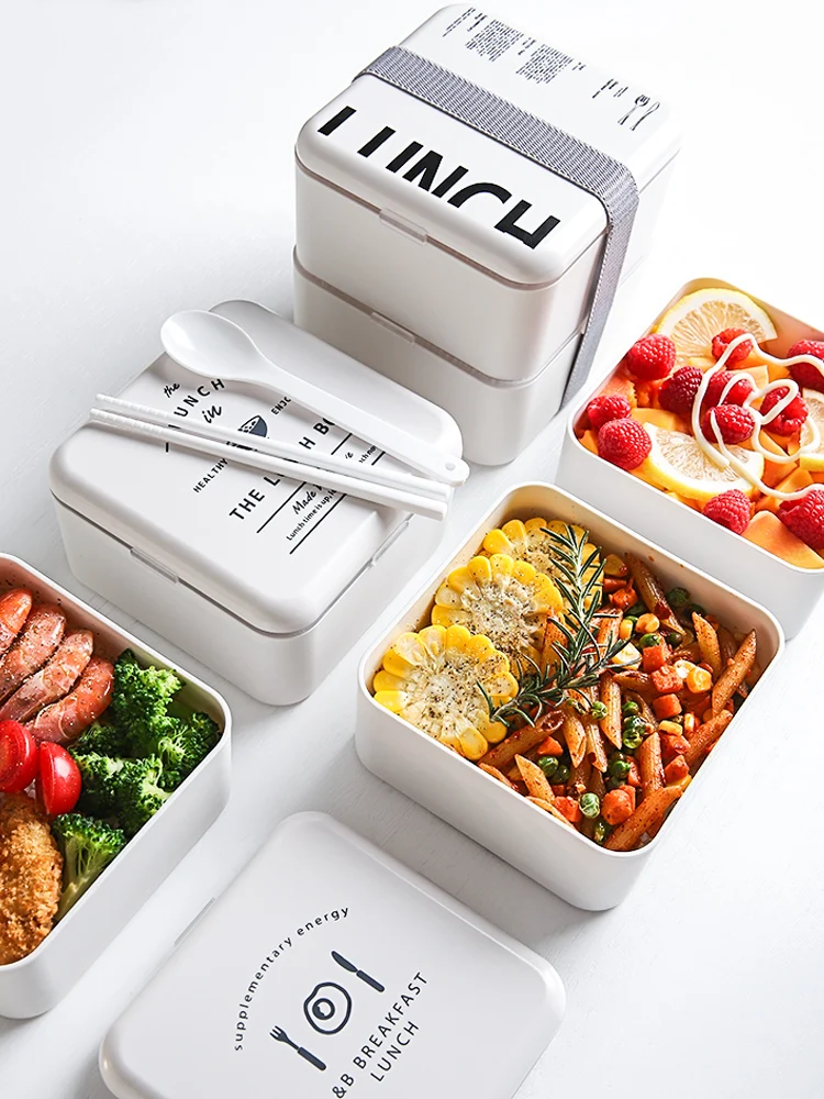 Двухсторонняя квадратная коробка для обеда набор Microwavable безопасная мытья посуды