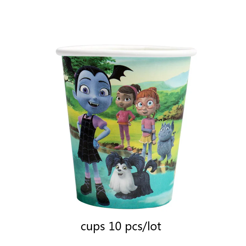 Vampirina, бумажные тарелки и стаканы для девочек, принадлежности для вечеринок на день рождения, одноразовые столовые приборы, свадебные украшения для девочек