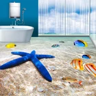 Фотообои 3D морской пляж Морская звезда морская рыба тропическая рыба ванная 3D напольная плитка живопись фрески ПВХ винил водонепроницаемый Papel De Parede