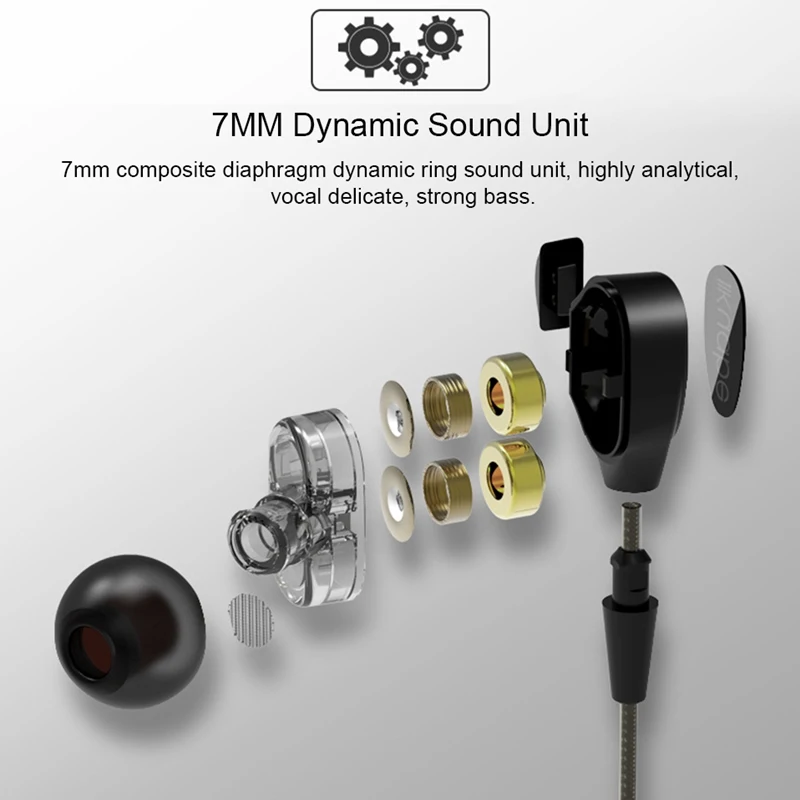 Наушники In ear с двойным динамическим блоком проводные спортивные наушники