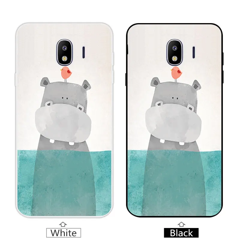 Задняя крышка для Fundas Galaxy J4 2018 J400 мультяшный чехол 5 дюймов Samsung SM-J400F черный