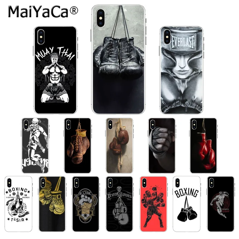 

MaiYaCa Muay Thai Boxing Gloves Smart Cover Phone Case for iphone 13 SE 2020 11 pro X XS MAX 66S 7 7plus 8 8Plus 5S XR