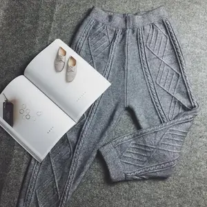 Трикотажные женские шаровары, свободные, повседневные, с эластичным поясом, размера плюс