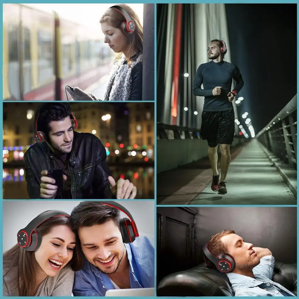 Складные bluetooth-наушники с сенсорным управлением, беспроводная гарнитура с глубоким басом, шумоподавлением со встроенным микрофоном