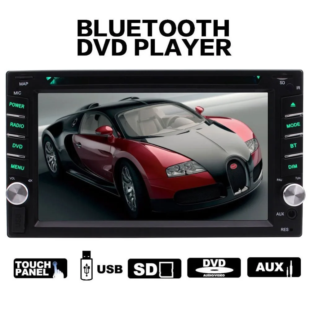2 DIN в тире стерео DVD CD MP3-плееры Радио аудио-видео bluetooth 6.2 ''Сенсорный экран SD USB