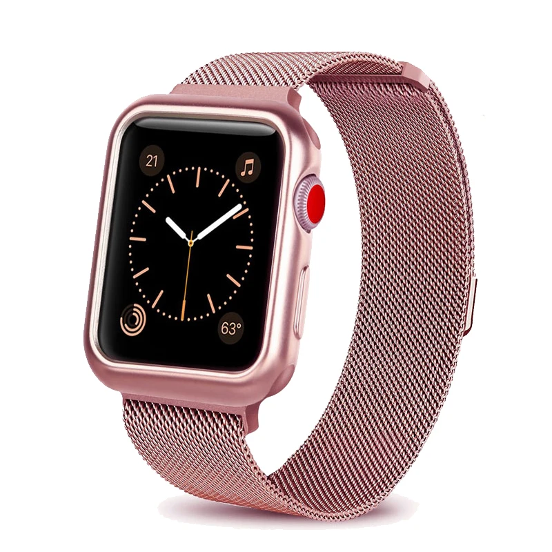 Миланский ремешок и чехол для apple watch 42 мм 38 44 40 iwatch 5/4/3/2/1 магнитный браслет |