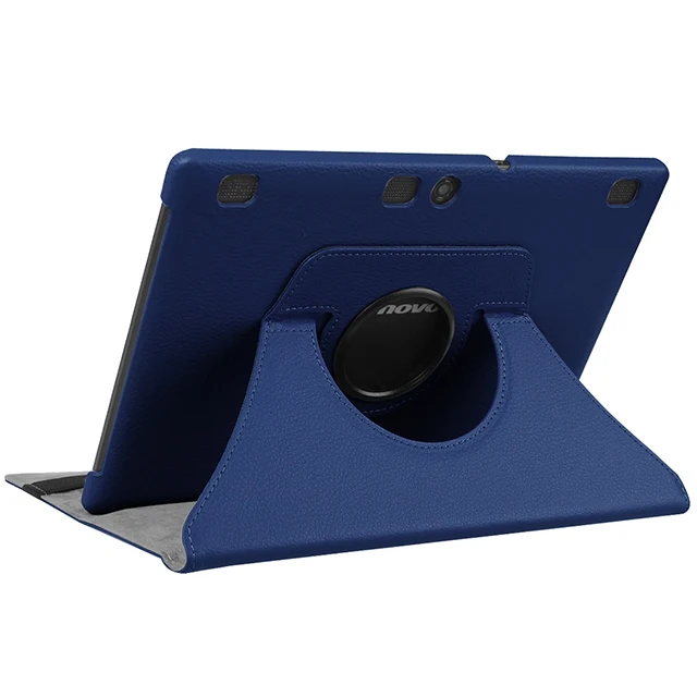360 Вращающийся из искусственной кожи чехол для lenovo Tab 2 A10-30 A10-70 A10-70F A10-70L X30 кожаный Смарт-защитный чехол для планшета+ защитная пленка на экран+ подставка для ручек - Цвет: navy