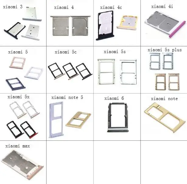 Новый sim держатель лотка для xiao Mi 4i 4c 5c 6x mi8 Sim Card Reader лоток Гнездо Слот карт
