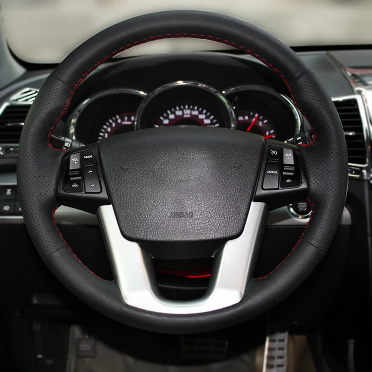 Коровьей Топ Слои кожа ручной Швейные Руль охватывает защиты для Volkswagen VW Golf 5 Mk5 Passat B6 Jetta 5 Tiguan