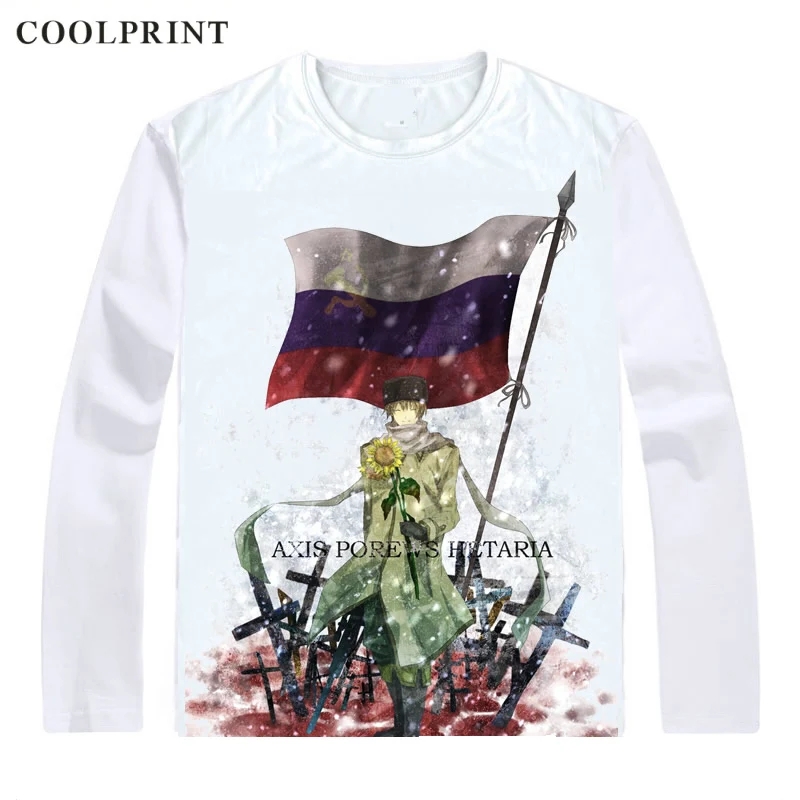 Футболка мужская с надписью Axis Powers Hetalia Повседневная винтажная рубашка длинным
