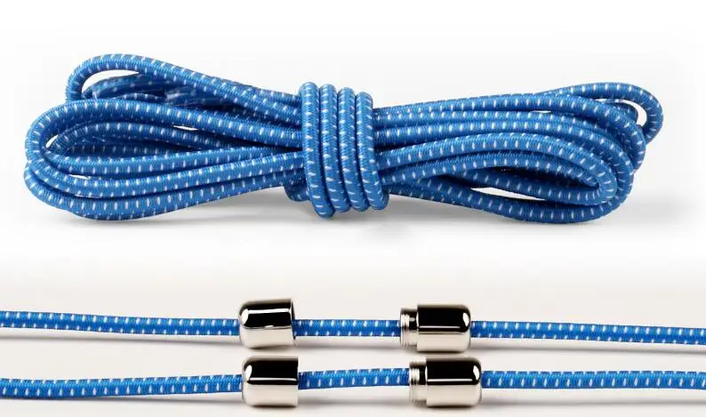Blue 1 1 пара эластичных шнурков, модные новые женские и мужские туфли без галстука, теннисные туфли с кружевами, кожаные туфли - Цвет: Blue 1