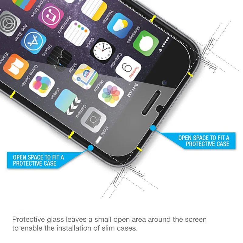 Wangcangli закаленное стекло для iphone 5s 6 4 4S X 2.5d 5 se 6s 7 8 plus|Защитные стёкла и плёнки