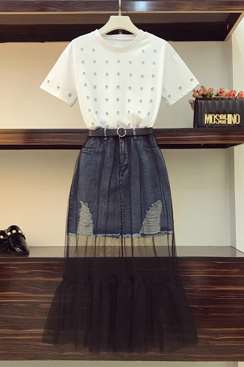 Фото The new spring and summer 2018 social suit female hollow out tangerine T-shirt fashion stitching skirt two pieces set Женская одежда The new spring and summer 2018 social suit female hollow out tangerine T-shirt fashion stitching skirt two pieces set Женская одежда