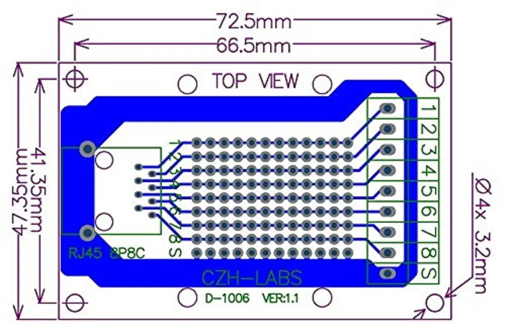 RJ45 8P8C прямоугольный экранированный домкрат соединитель клеммной колодки. |