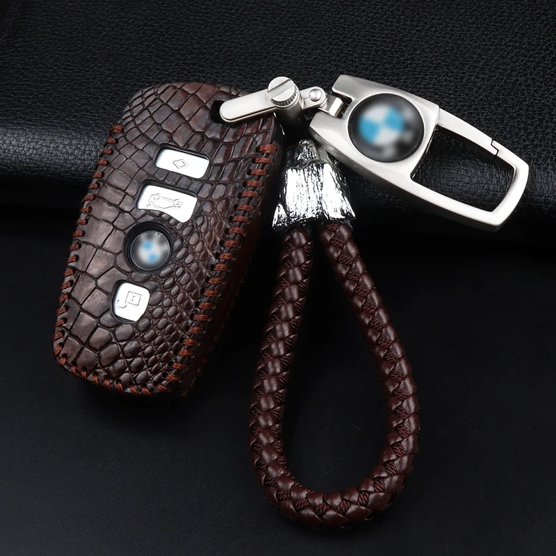 Suitable for BMW key bag leather 3 series 320li5 525liX1X5X6 set logo badge cover car box | Автомобили и мотоциклы