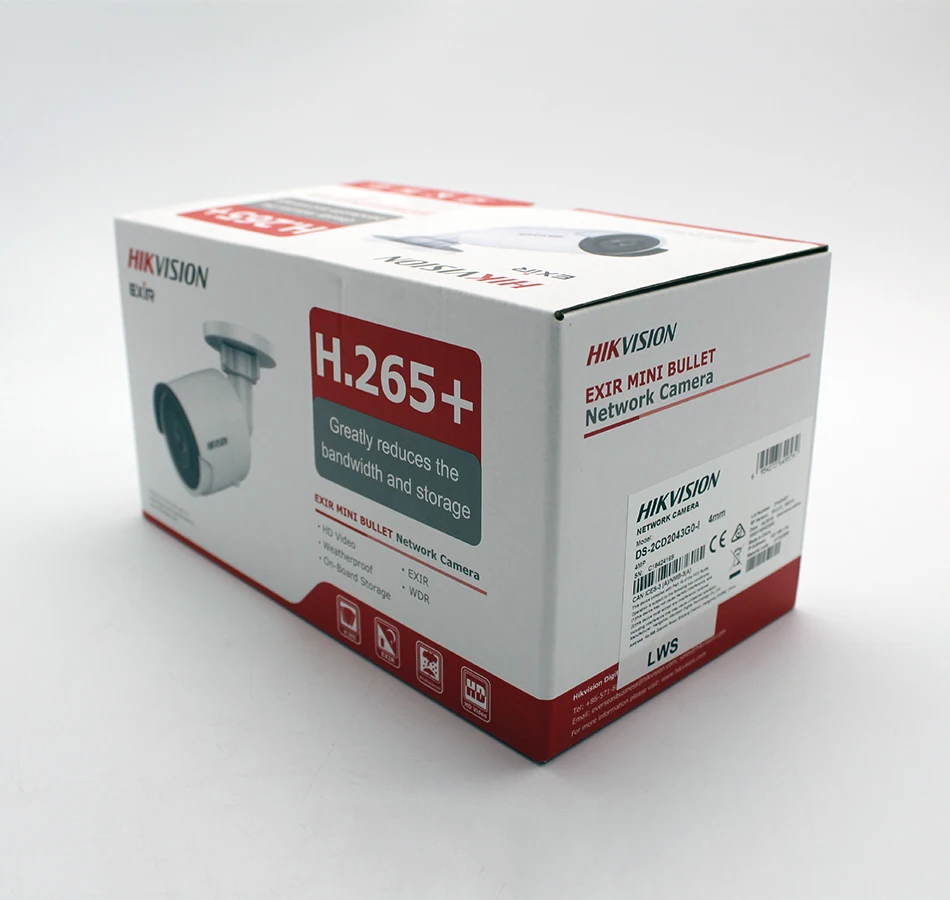 Hikvision DS-2CD2043G0-I цилиндрическая сетевая камера POE 4MP IR H.265+ слот для sd-карты IR 30m IP67 Замена DS-2CD2042WD-I ip-камера