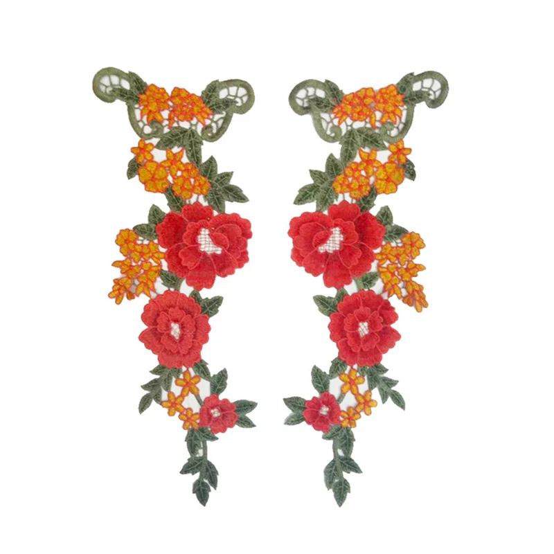 1 пара красное платье из ткани с аппликацией и кружевами вышивка отделка сделай