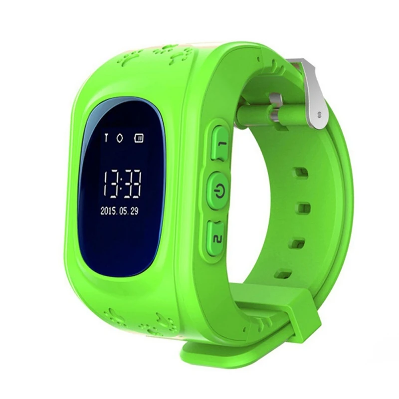 Green-Russian BALIGHT анти-потеря Q50 OLED Детский gps трекер SOS умный мониторинг позиционирования телефон дети gps детские часы совместимы с IOS и Android - Цвет: Green-Russian