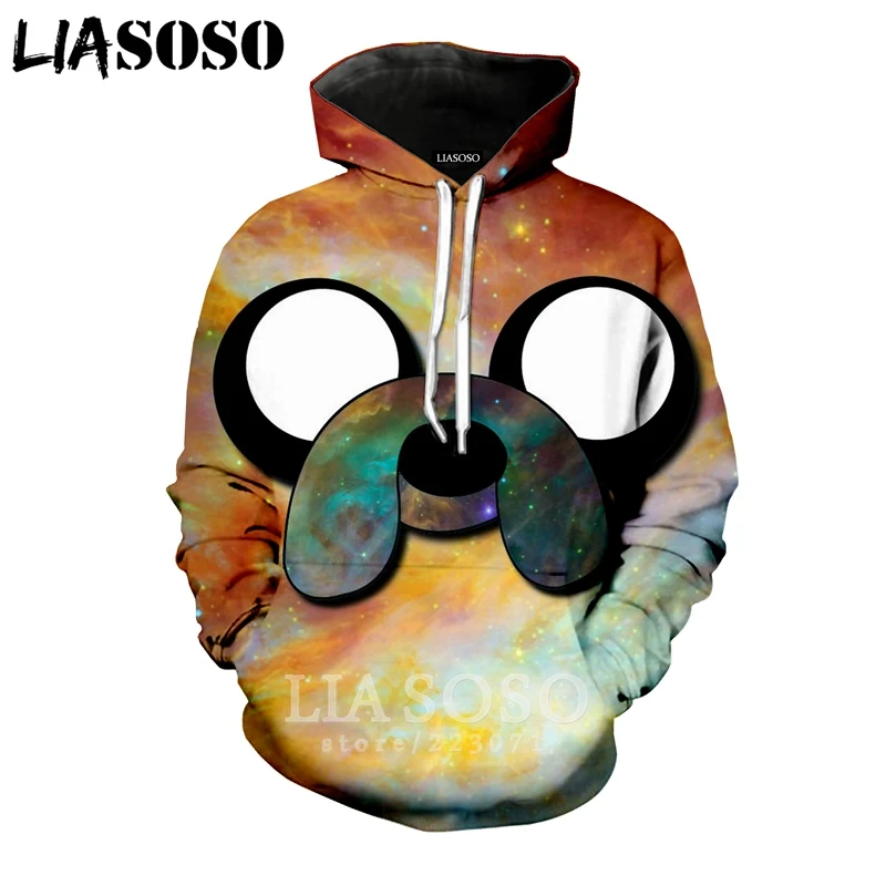 LIASOSO Зима Новая мода для мужчин и женщин Толстовка 3D принт мультфильм аниме время приключений толстовка с длинными рукавами Топ пуловер A191-15 - Цвет: 18
