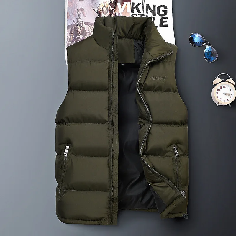 2018 new autumn and winter men's vest down slim warm fashion wild solid color casual handsome youth stand collar | Мужская одежда