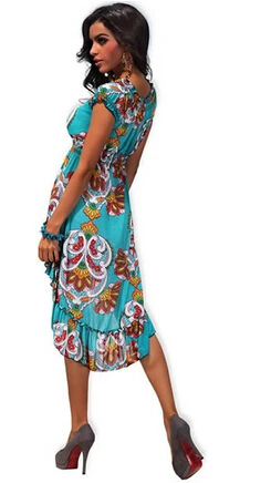 M XXL Plus Size 2014 New European Fashion Women Floral Print Bohemian Maxi Long Irregular Beach Dress Summer Casual 4189 | Женская