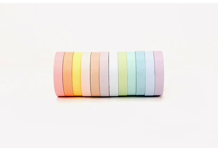 12 шт./партия pinkycolor макарун васи ленты DIY украшения ленты дневник клейкая маскирующая коробка с наклейками Упакованные школьные принадлежности подарок
