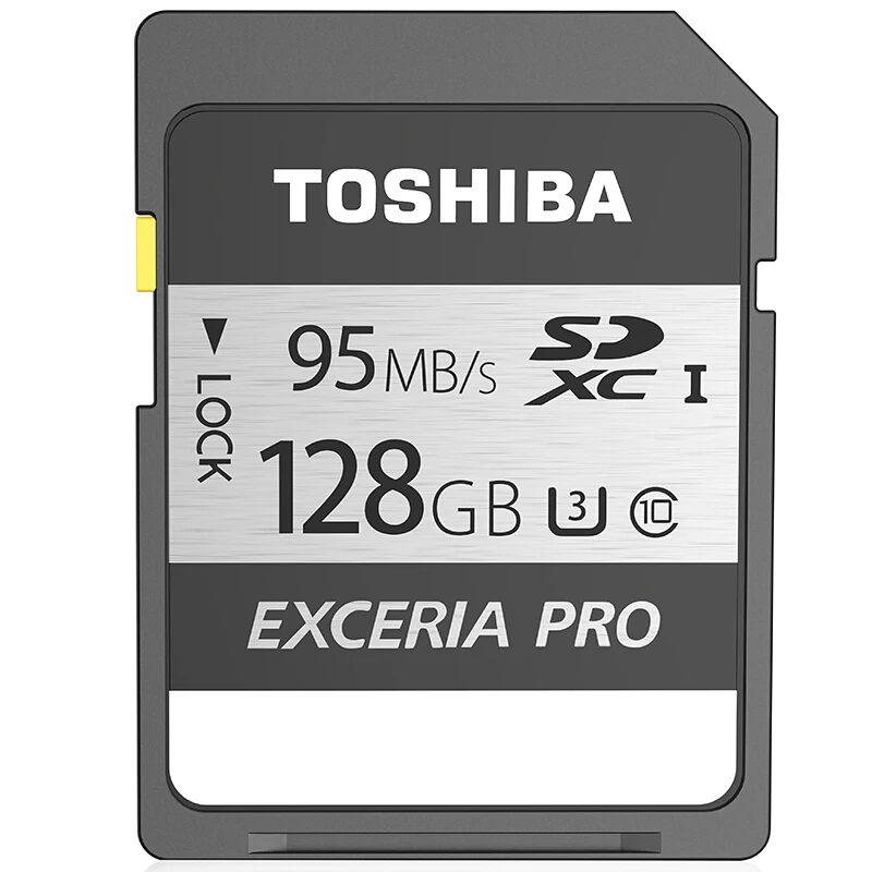128 ГБ Toshiba SDXC sd карты 128 ГБ, 64 ГБ, Exceria Pro N401 объемом до 32 GB карты памяти SDHC до 95 МБ/с. скорость чтения карты памяти для цифровых фотоаппаратов с защитой от краж, флеш-карта - Емкость: 128 ГБ