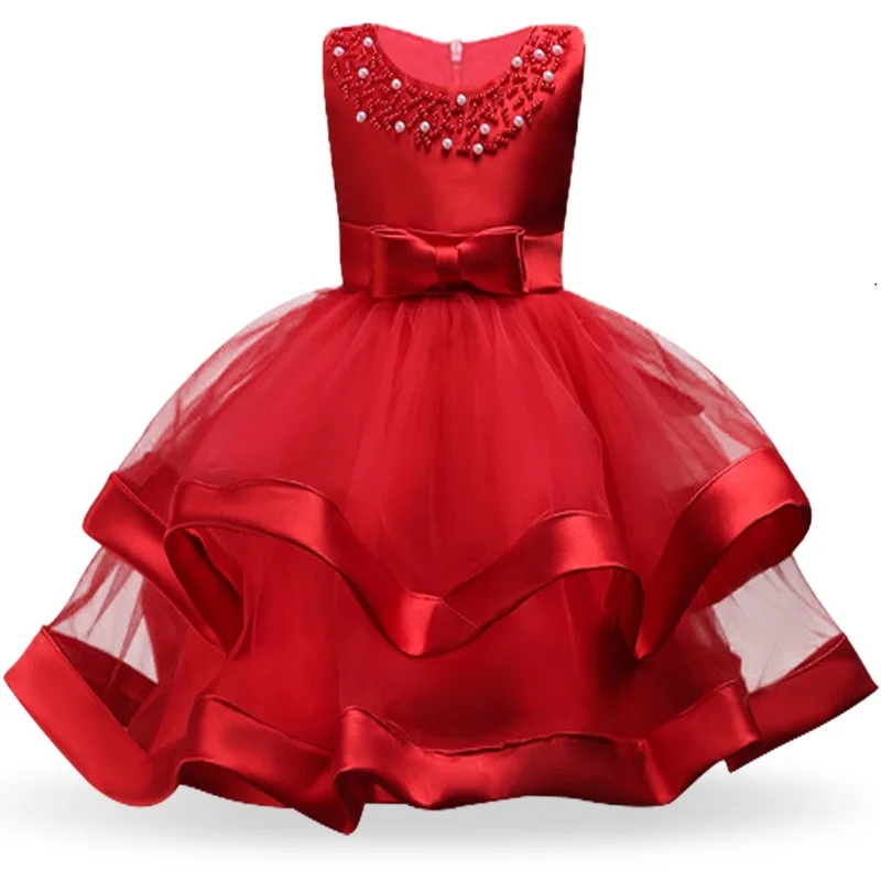 Children Girls Dresses for Pageant Dance Party Ceremonies Girl white/pink/red dress Wedding Clothes | Детская одежда и обувь