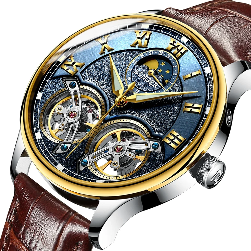Часы наручные Binger Мужские механические водонепроницаемые 8606 м|hombre|hombre reloj |