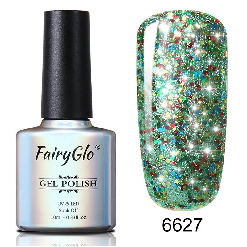 FairyGlo, 10 мл, Звездный Гель-лак для ногтей, супер яркий цвет, Гель-лак, блестящий, замачиваемый, УФ, светодиодный, Полупостоянный, геллак, Lucky ink, Shilak - Цвет: 6627