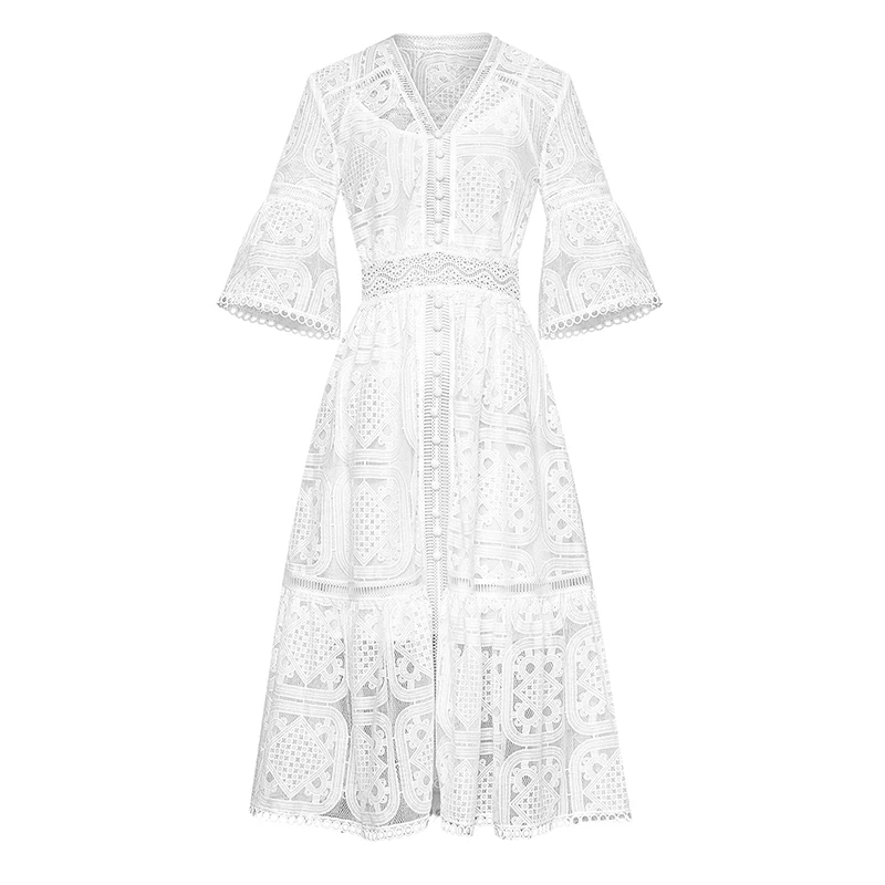 Высокое качество новая мода 2020 дизайнерское подиумное платье женское кружевное