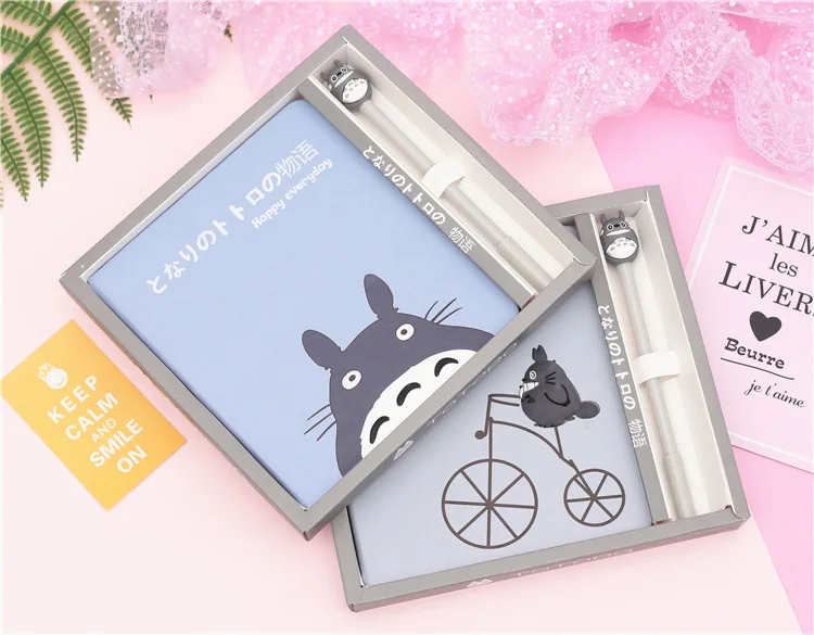 1 Набор креативных студенческих подарков Kawaii японский мультяшный блокнот totoro путешествие/путешествия девушка Тайный Дневник Книга с милой ручкой